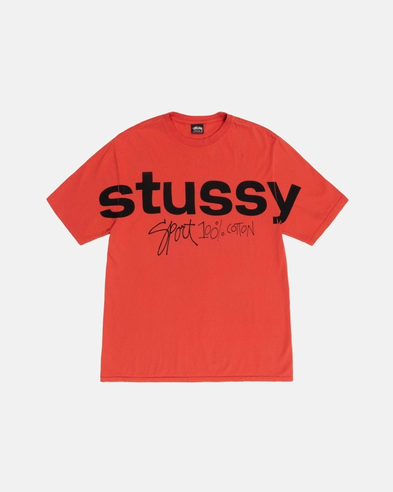 Pink Men\'s Stussy Sport 100% Pigment Dyed T Shirts | CA0000268