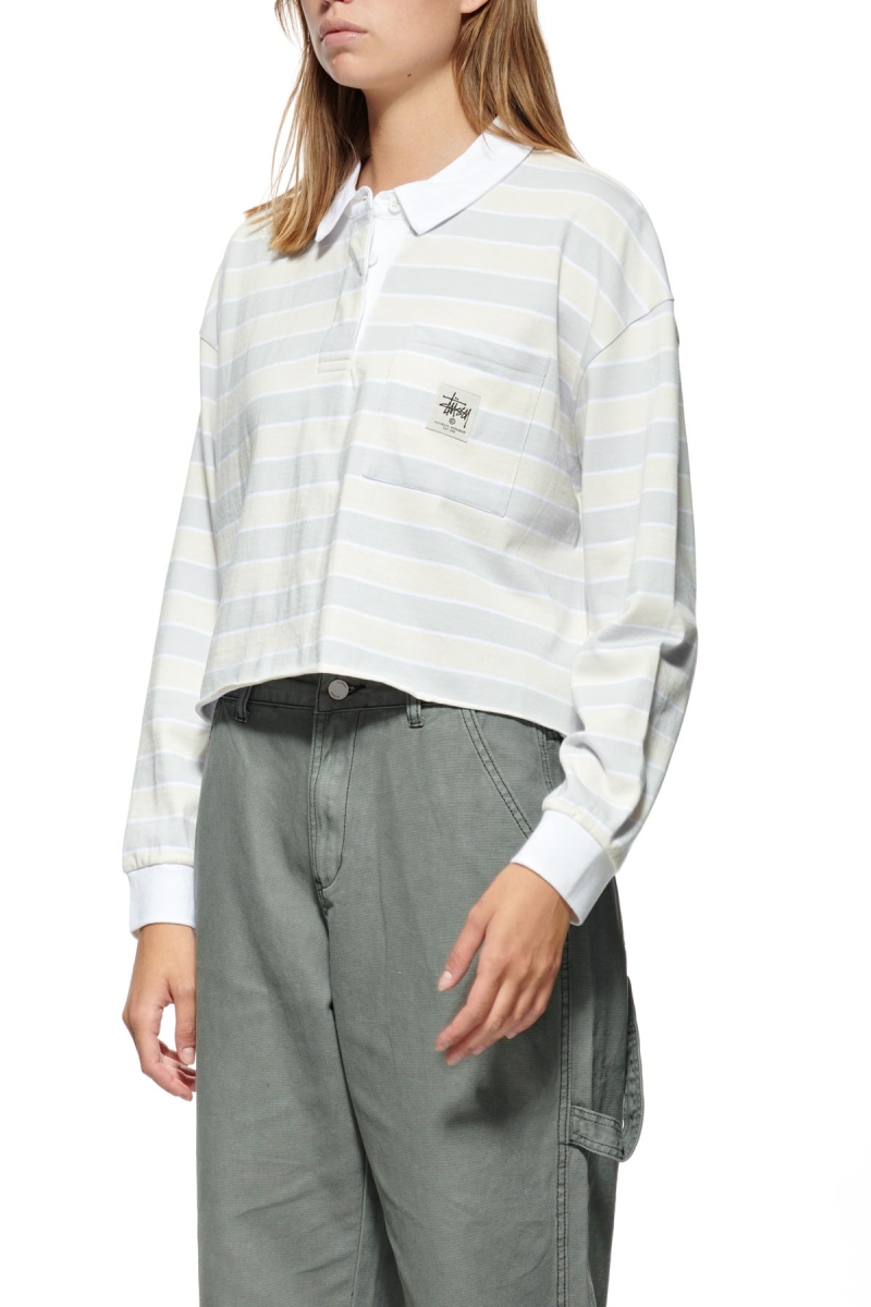 Pink Women's Stussy Anders Stripe Rugby Shirts | CA0000292