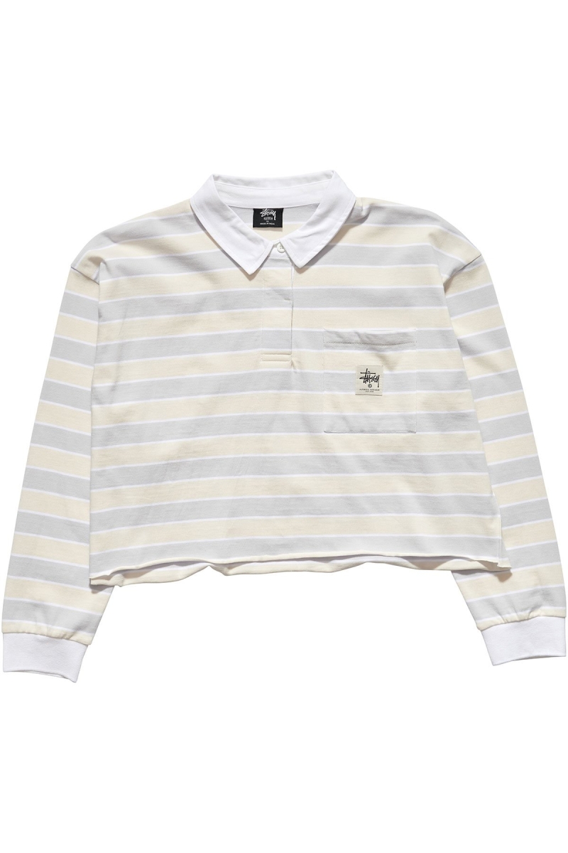 Pink Women\'s Stussy Anders Stripe Rugby Shirts | CA0000292