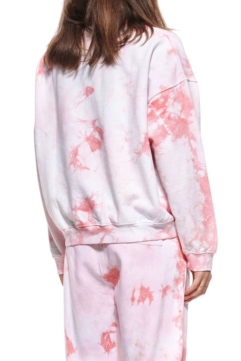 Pink Women's Stussy Avalon Tie Dye Crew Sportswear | CA0000749