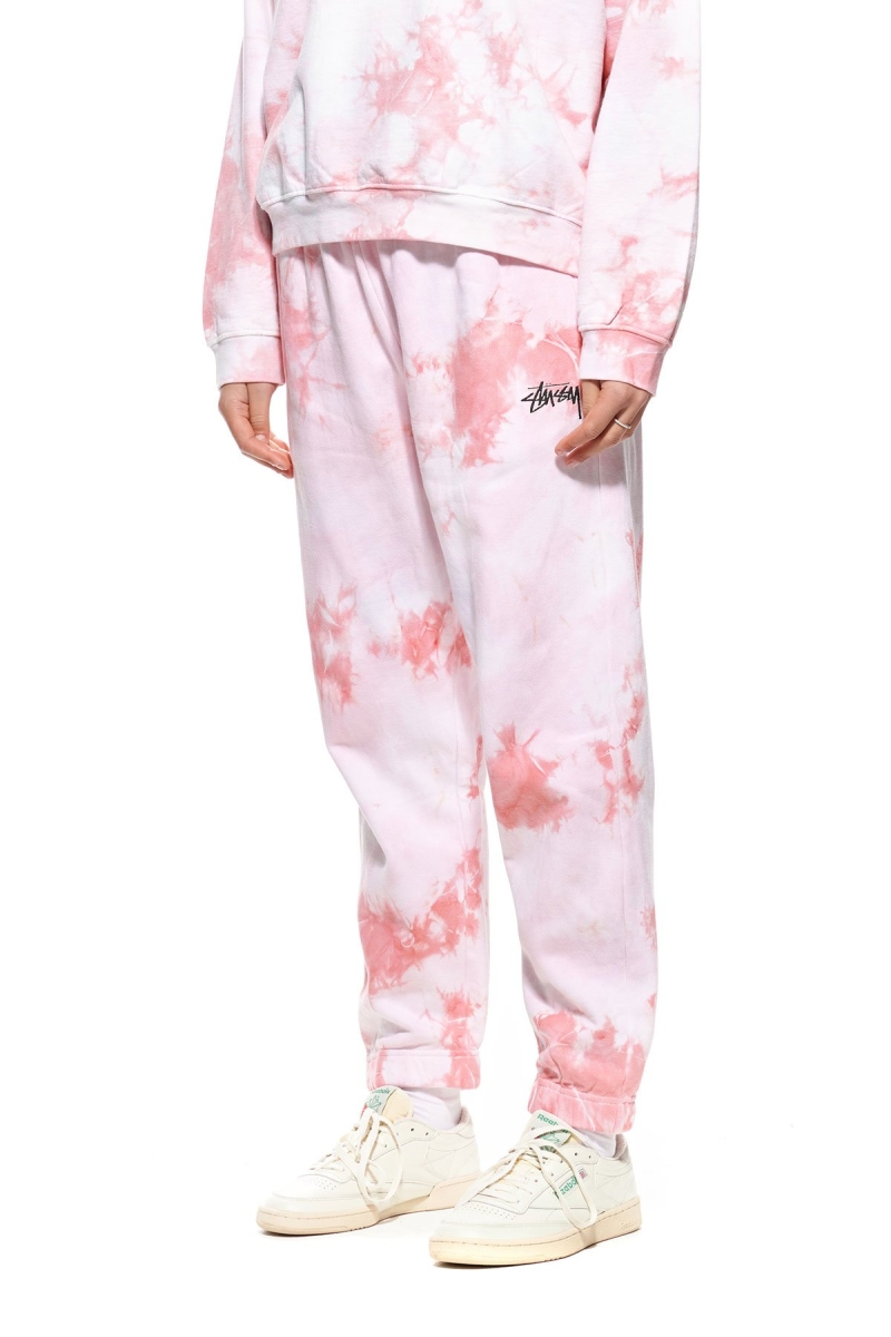 Pink Women's Stussy Avalon Tie Dye Track Pants | CA0000974