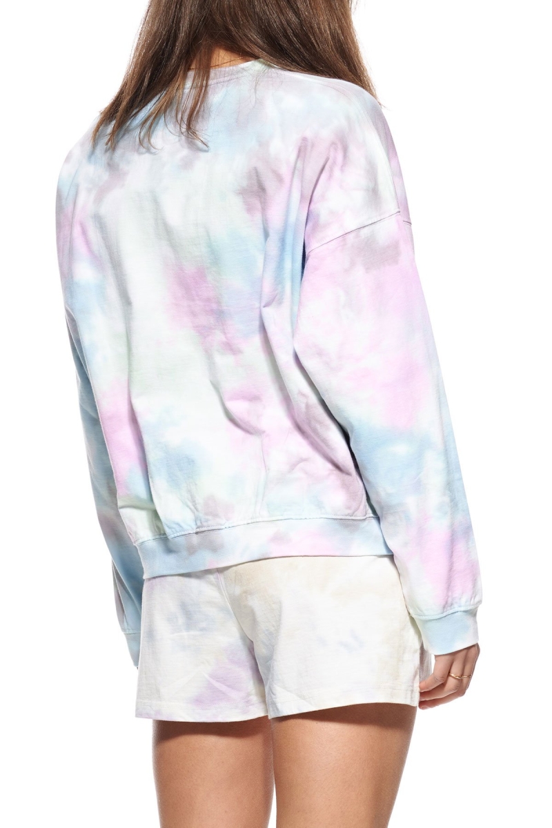 Pink Women's Stussy Breeze Tie Dye Crew Sportswear | CA0000750