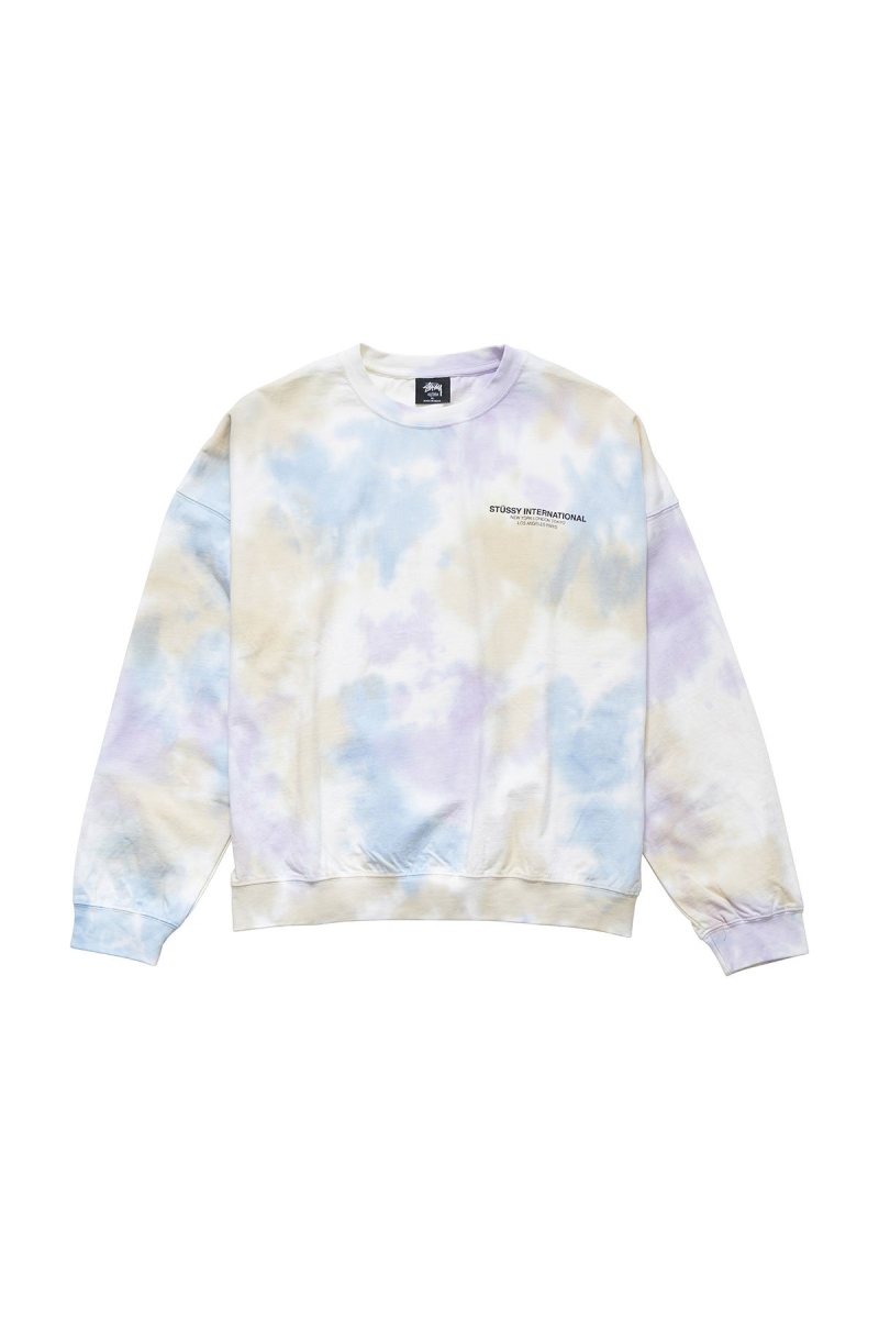 Pink Women\'s Stussy Breeze Tie Dye Crew Sportswear | CA0000750