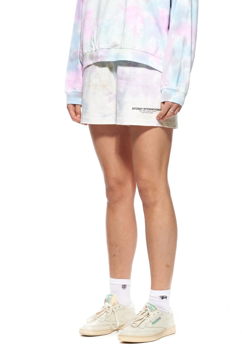 Pink Women's Stussy Breeze Tie Dye Short Shorts | CA0000625