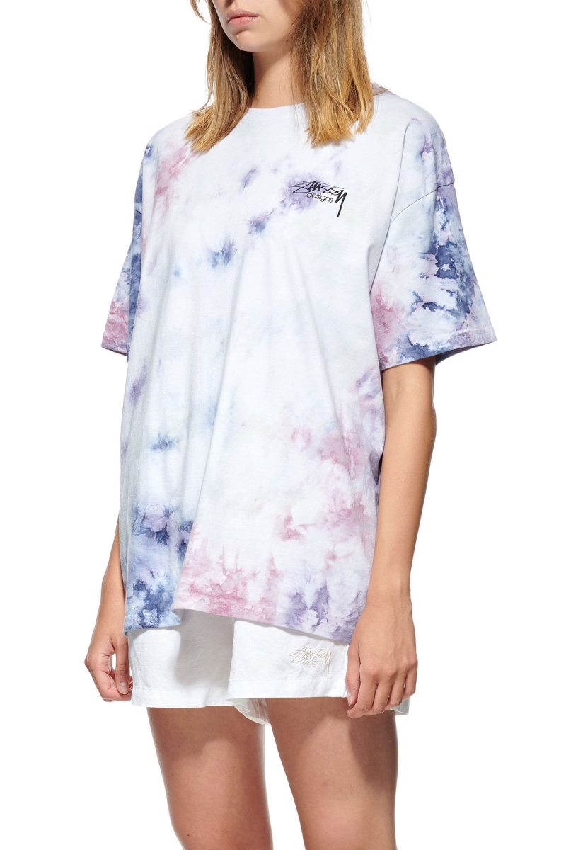 Pink Women's Stussy Designs Marble Tee Sportswear | CA0000756