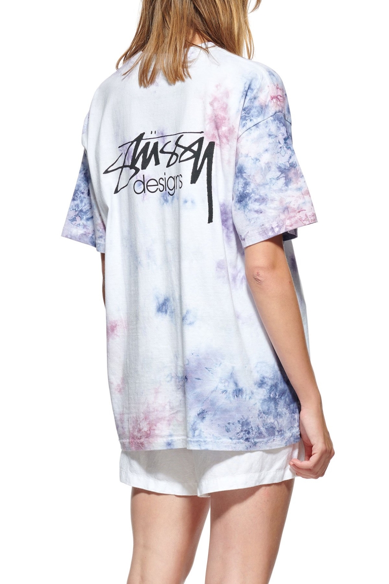 Pink Women's Stussy Designs Marble Tee Sportswear | CA0000756