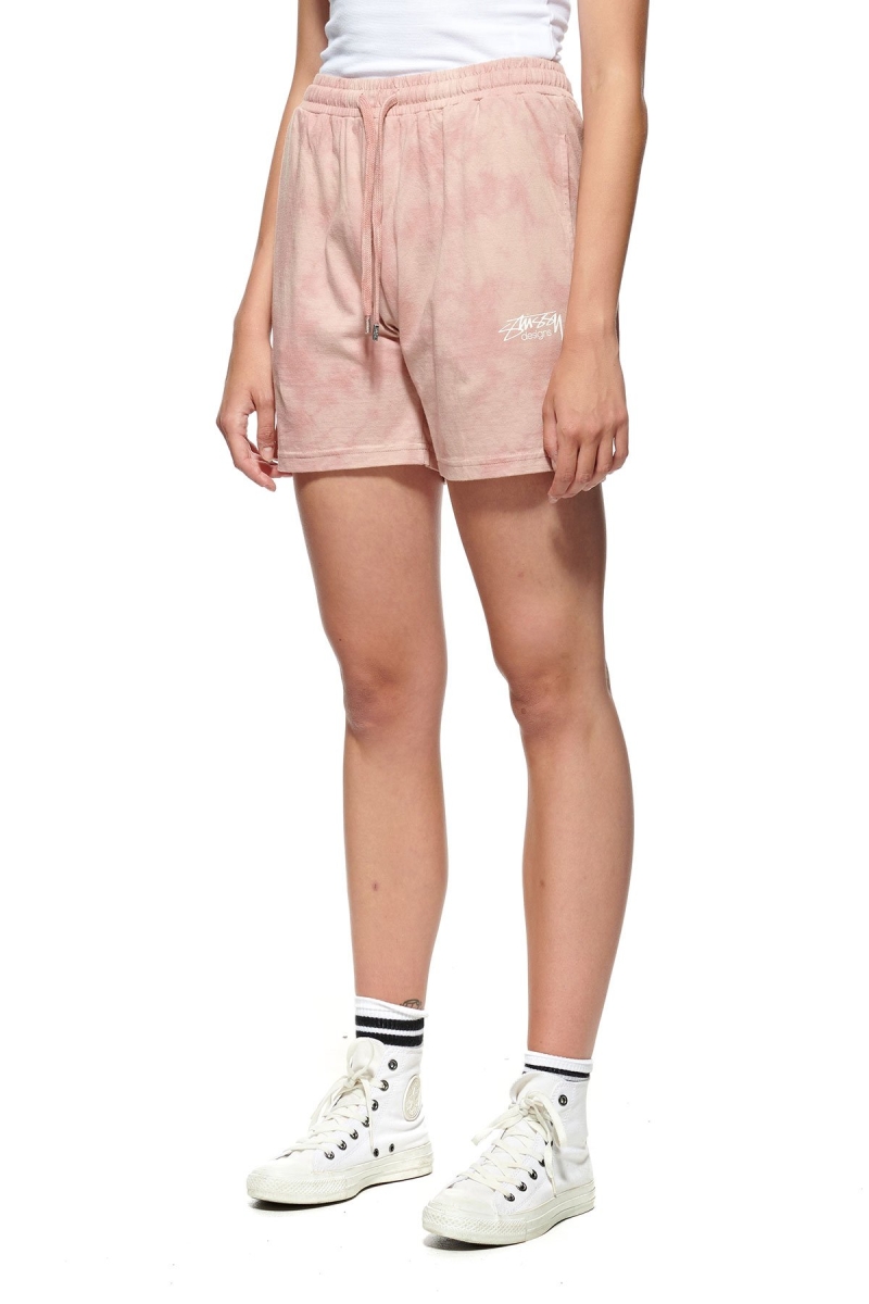 Pink Women's Stussy Designs Rugby Marble Shorts | CA0000643