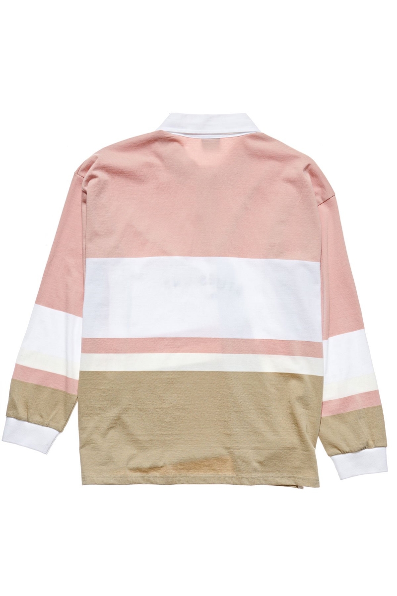 Pink Women's Stussy Harrison Panelled Rugby Shirts | CA0000312