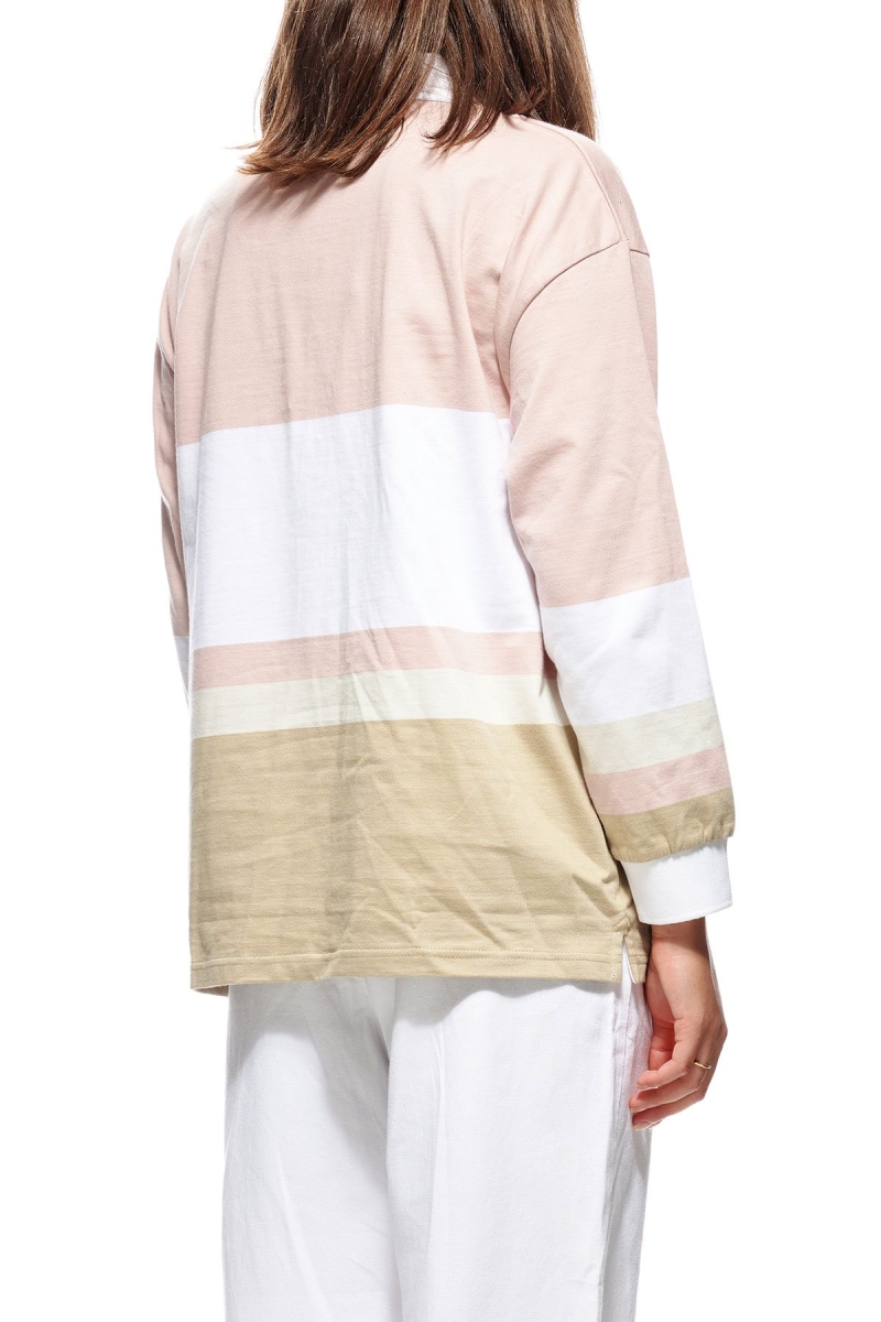 Pink Women's Stussy Harrison Panelled Rugby Shirts | CA0000312