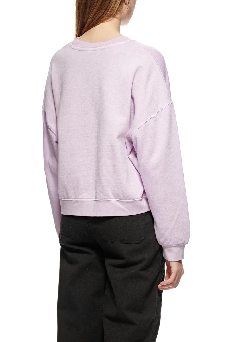 Pink Women's Stussy World Tour Pigment Crew Sweaters | CA0000870