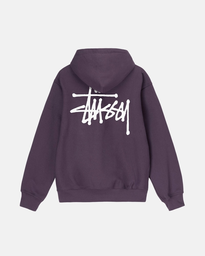 Purple Men\'s Stussy Basic Hoodies | CA0000010