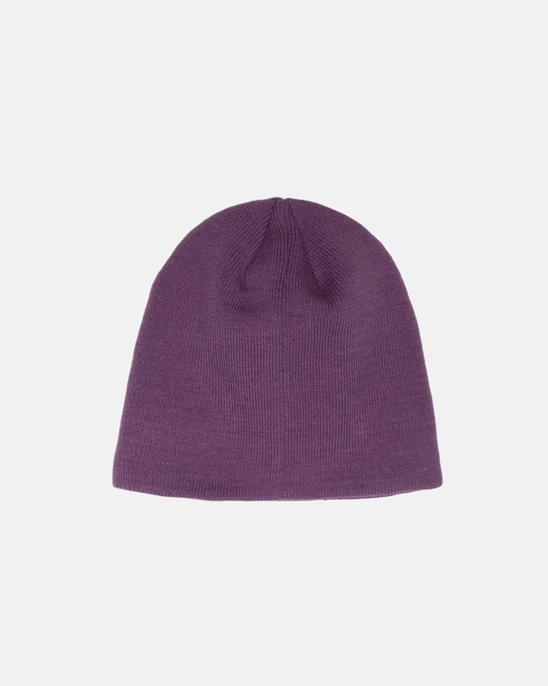 Purple Men's Stussy Basic Skullcap Beanie | CA0000387