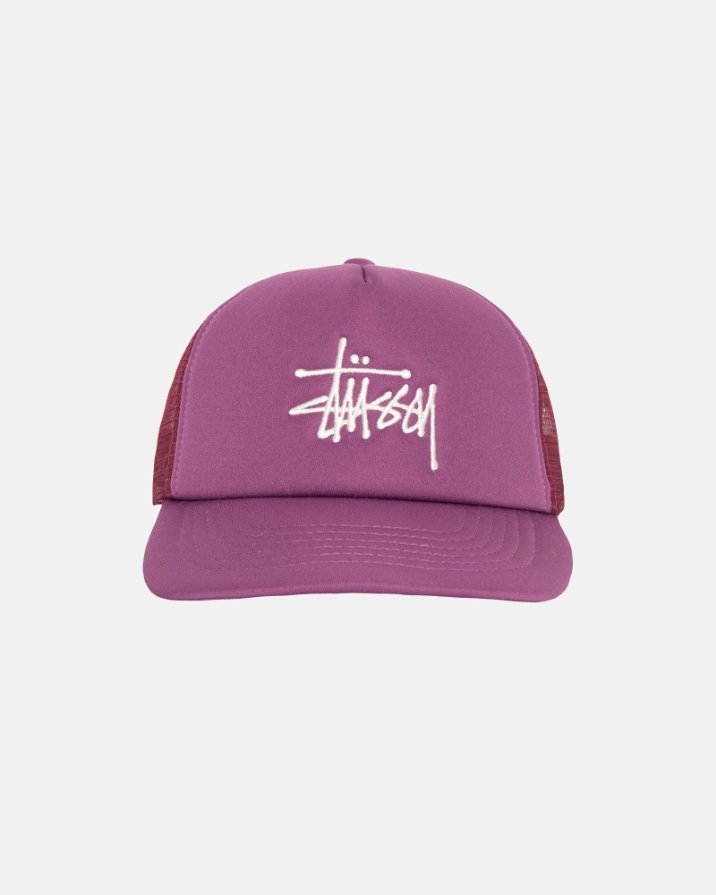 Purple Men\'s Stussy Big Basic Trucker Caps | CA0000400