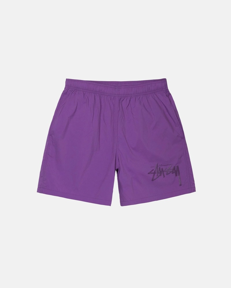 Purple Men\'s Stussy Big Stock Nylon Short Shorts | CA0000623