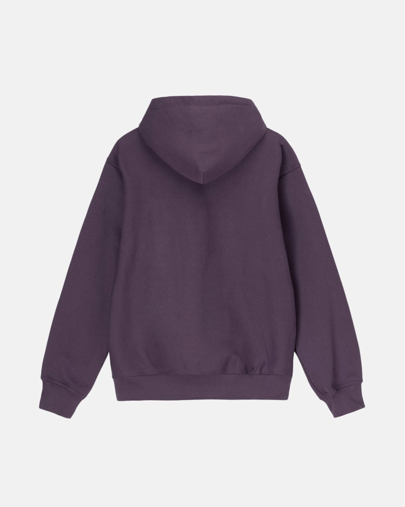 Purple Men's Stussy Stock Box Hoodies | CA0000074