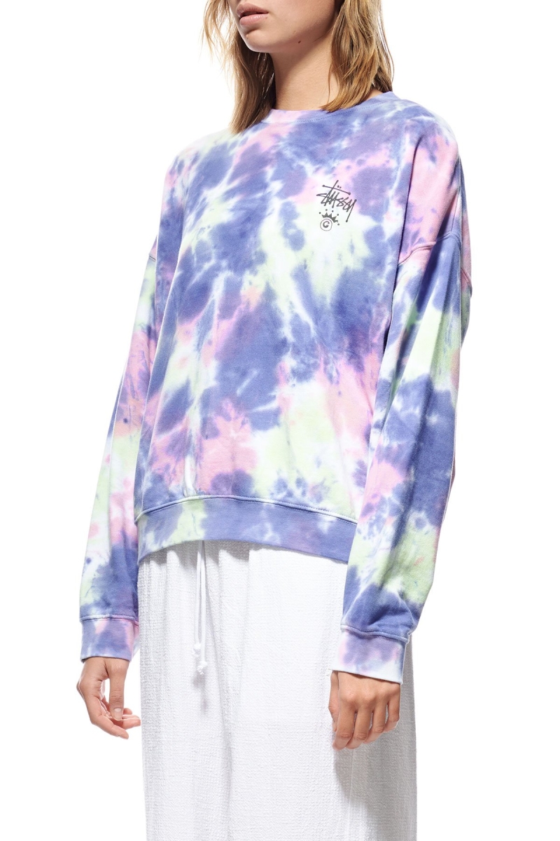 Purple Women's Stussy Copyright TD BF Crew Sweaters | CA0000833