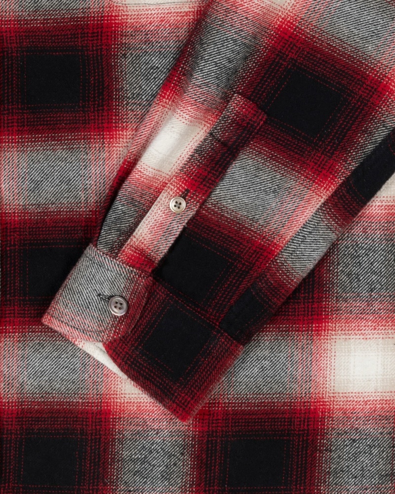 Red Men's Stussy Bay Plaid Shirts | CA0000296