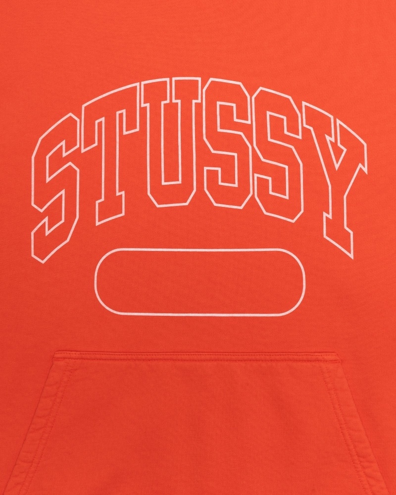 Red Men's Stussy Ss Boxy Cropped Hoodies | CA0000070