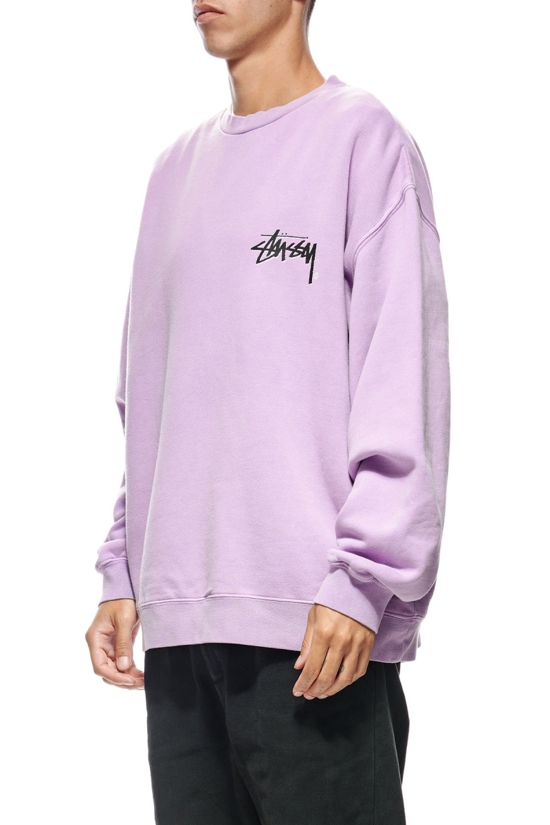 Red Men's Stussy Stock Shadow Crew Sweaters | CA0000853