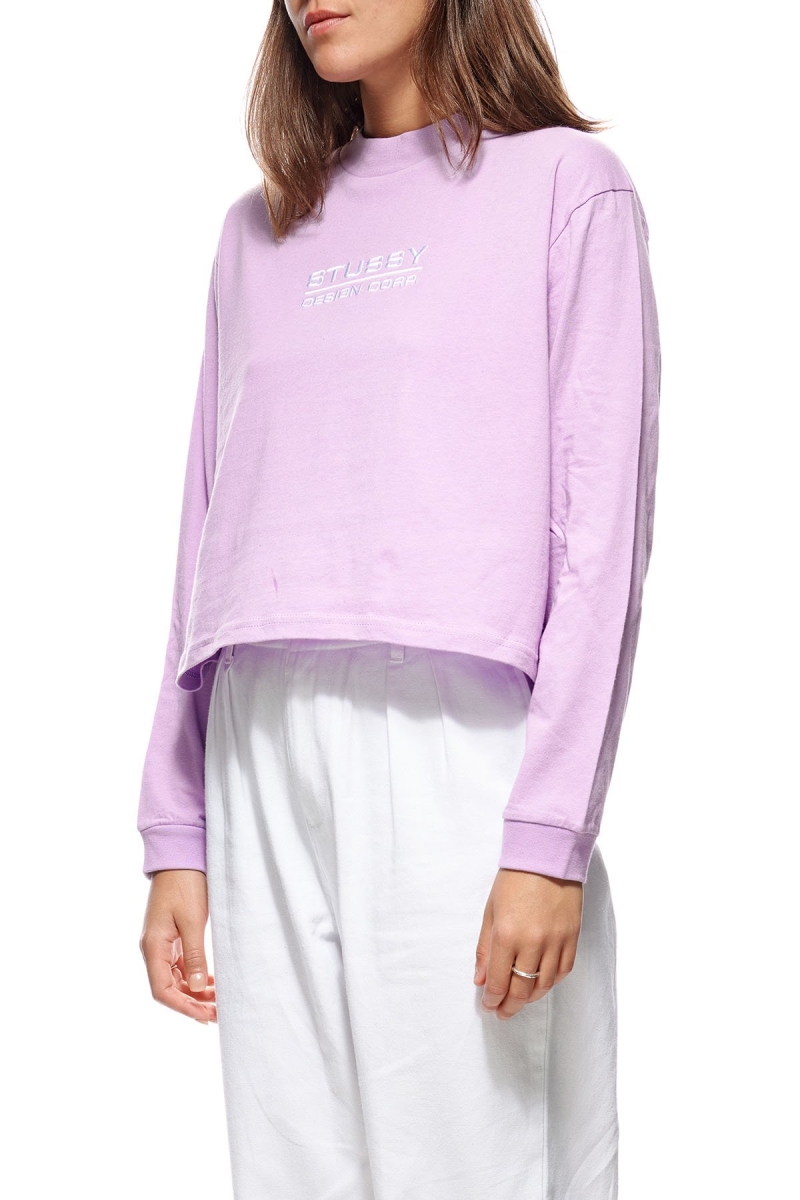 Red Women's Stussy Design Corp. Mock Neck LS Sweatshirts | CA0000913