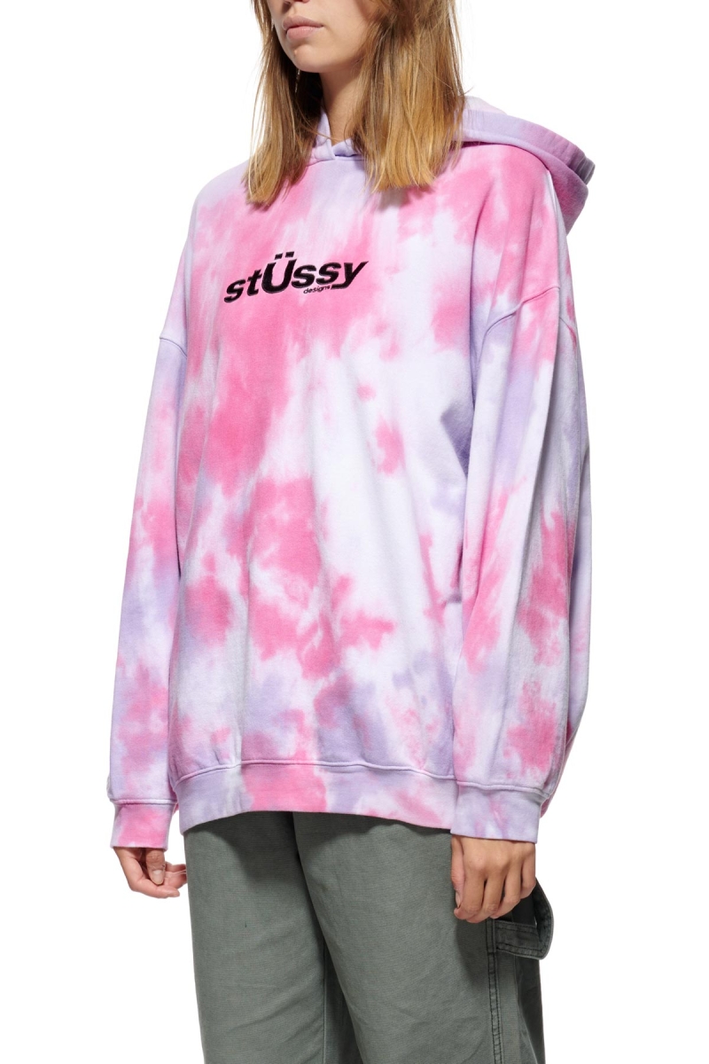 Red Women's Stussy Warped Tie Dye Hood Sportswear | CA0000805