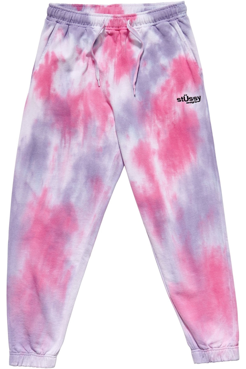 Red Women\'s Stussy Warped Tie Dye Track Pants | CA0001009