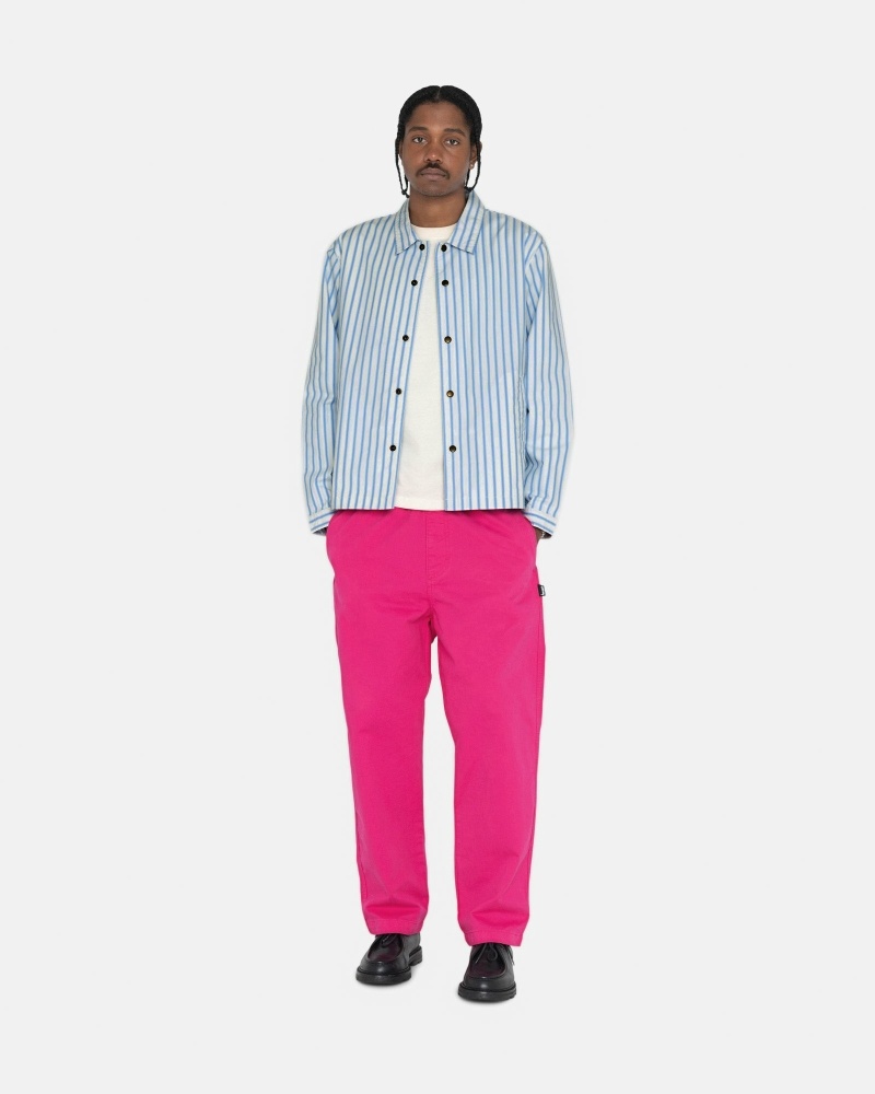 Rose Pink Men's Stussy Brushed Beach Pants | CA0000539