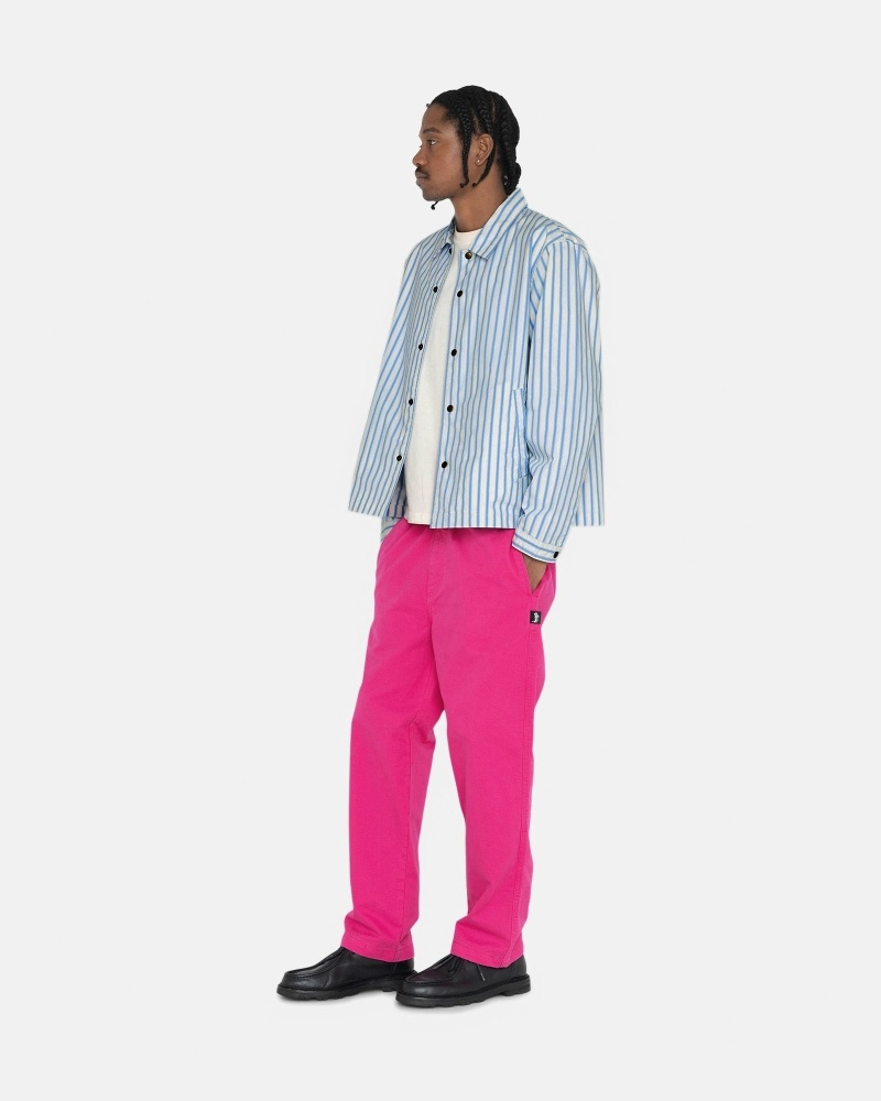 Rose Pink Men's Stussy Brushed Beach Pants | CA0000539