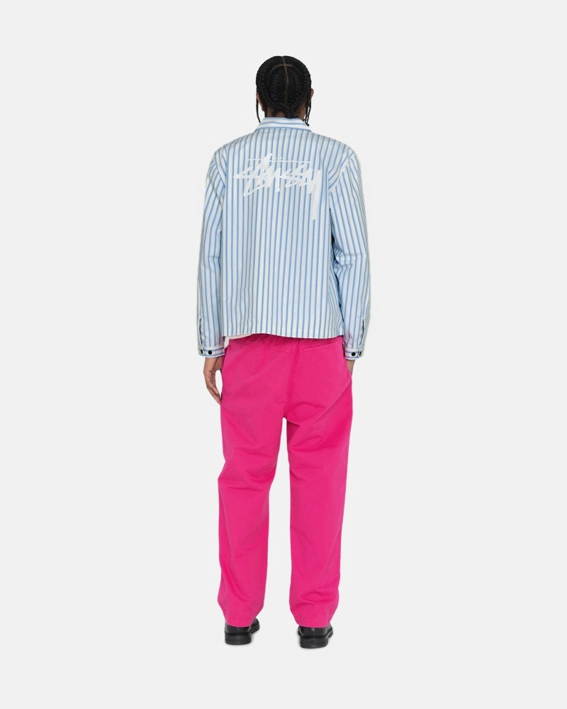 Rose Pink Men's Stussy Brushed Beach Pants | CA0000539