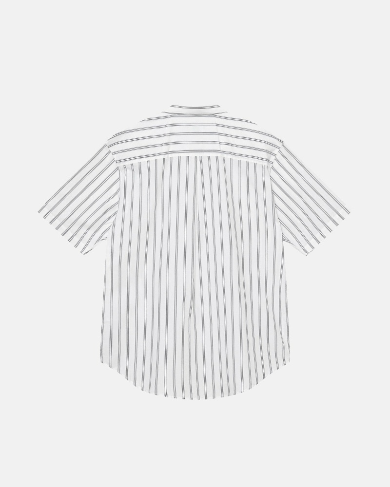 Stripes Men's Stussy Boxy Striped Ss Shirts | CA0000298