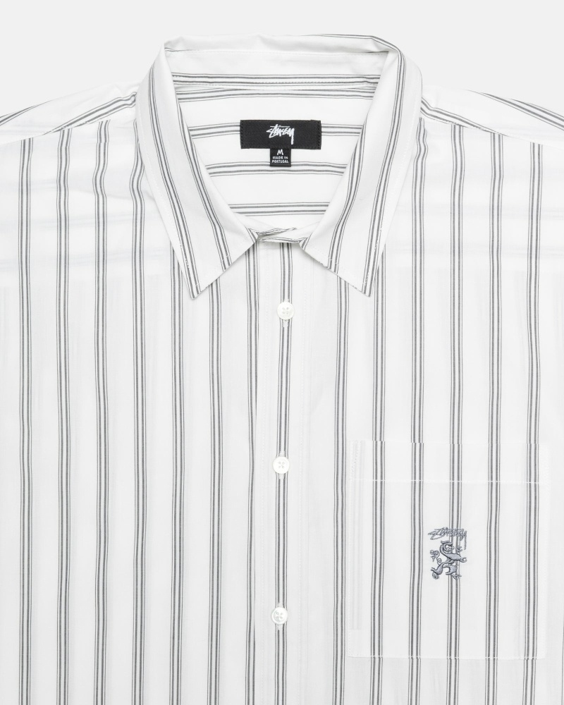 Stripes Men's Stussy Boxy Striped Ss Shirts | CA0000298