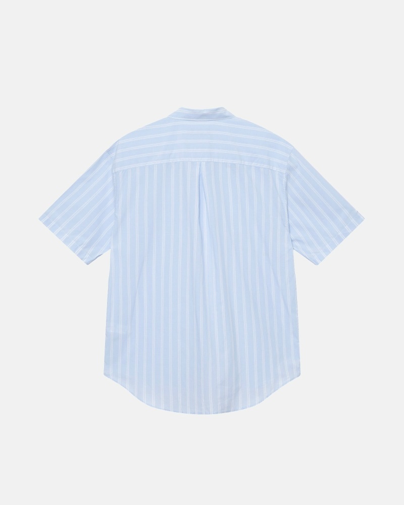 Stripes Men's Stussy Boxy Striped Ss Shirts | CA0000299