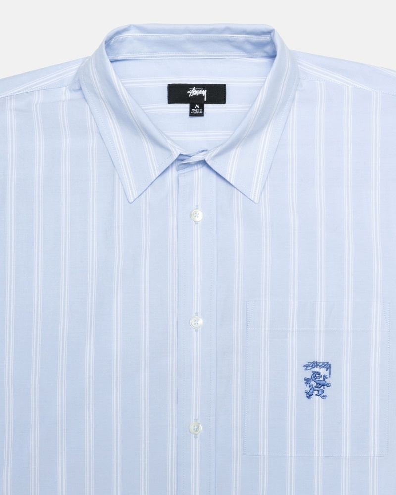 Stripes Men's Stussy Boxy Striped Ss Shirts | CA0000299