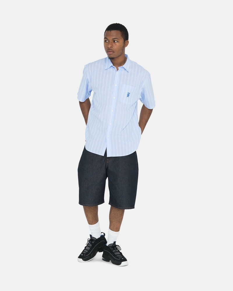 Stripes Men's Stussy Boxy Striped Ss Shirts | CA0000299