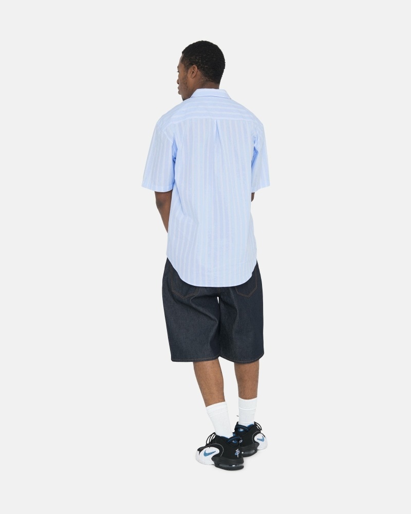 Stripes Men's Stussy Boxy Striped Ss Shirts | CA0000299