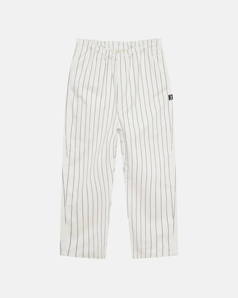 Stripes Men\'s Stussy Brushed Beach Pants | CA0000541