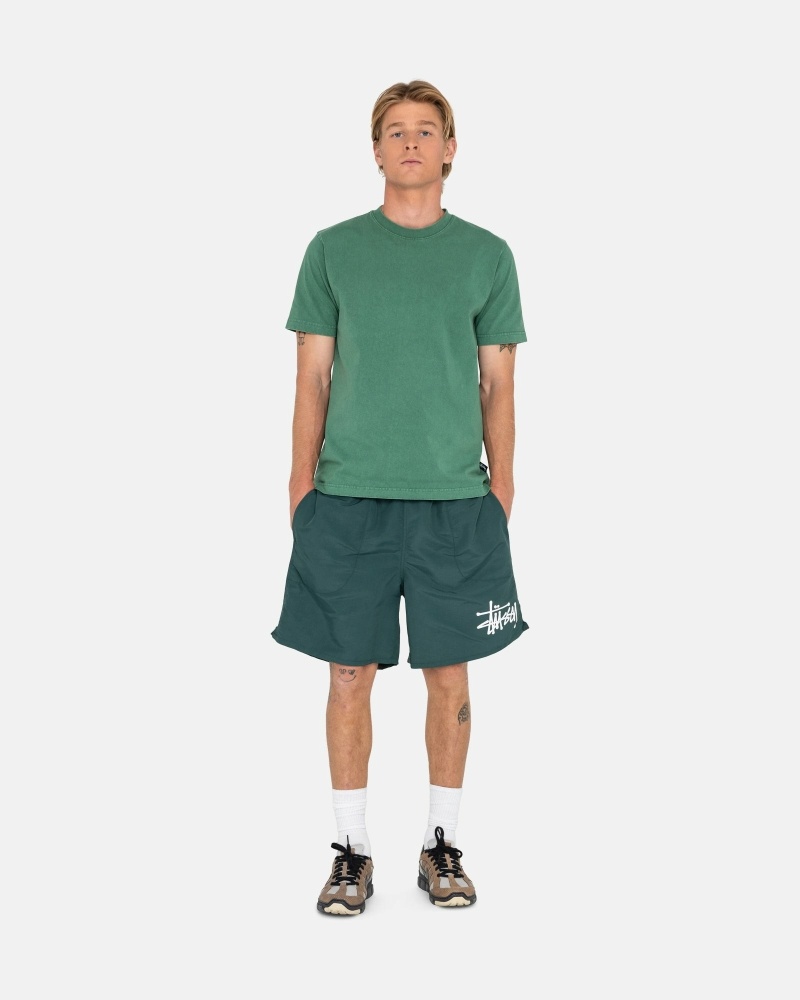 Turquoise Men's Stussy Big Basic Shorts | CA0000622