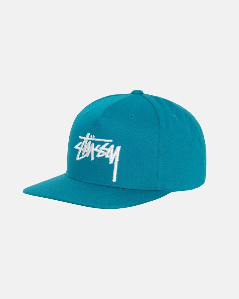 Turquoise Men's Stussy Big Stock Point Crown Caps | CA0000410