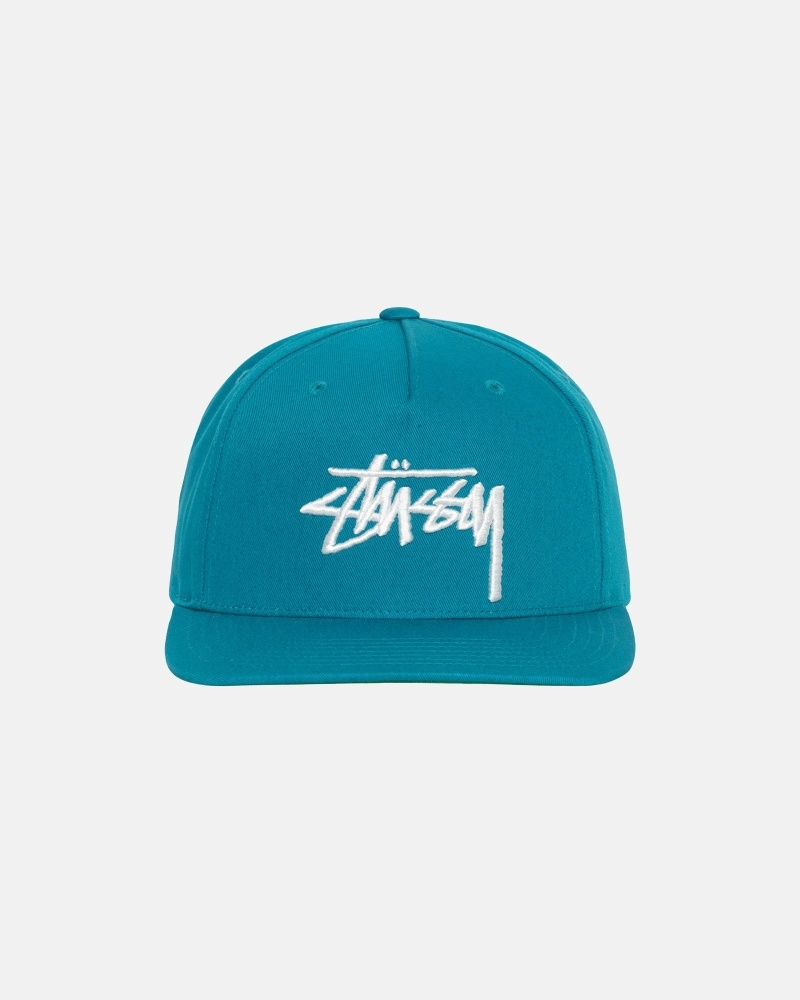 Turquoise Men\'s Stussy Big Stock Point Crown Caps | CA0000410