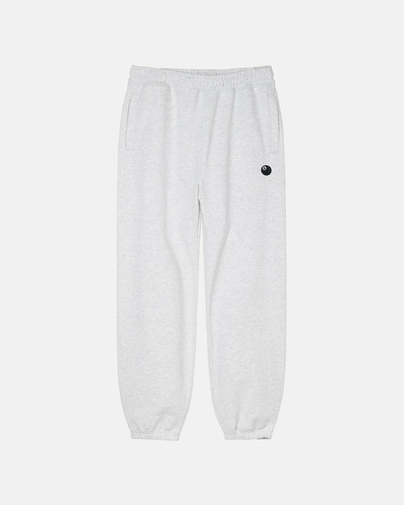 White Men\'s Stussy 8 Ball Embroidered Pant Sweatpants | CA0000873