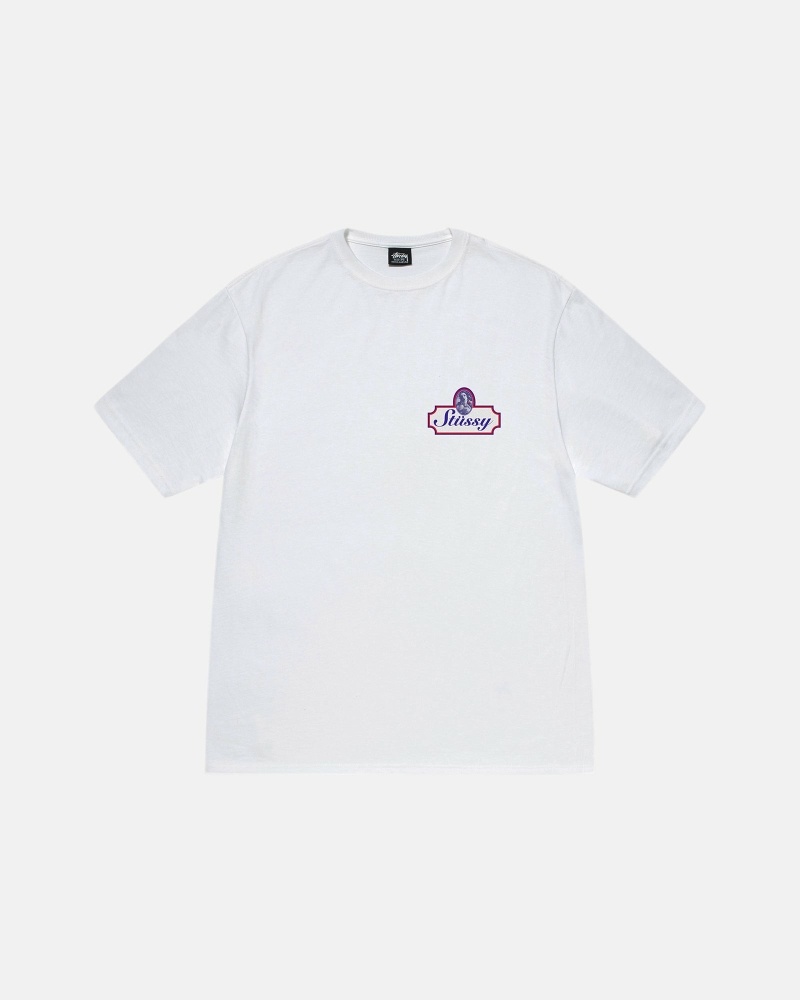 White Men's Stussy Authentic T Shirts | CA0000094