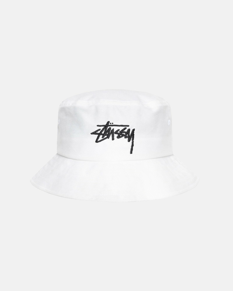 White Men\'s Stussy Big Stock Bucket Hats | CA0000404