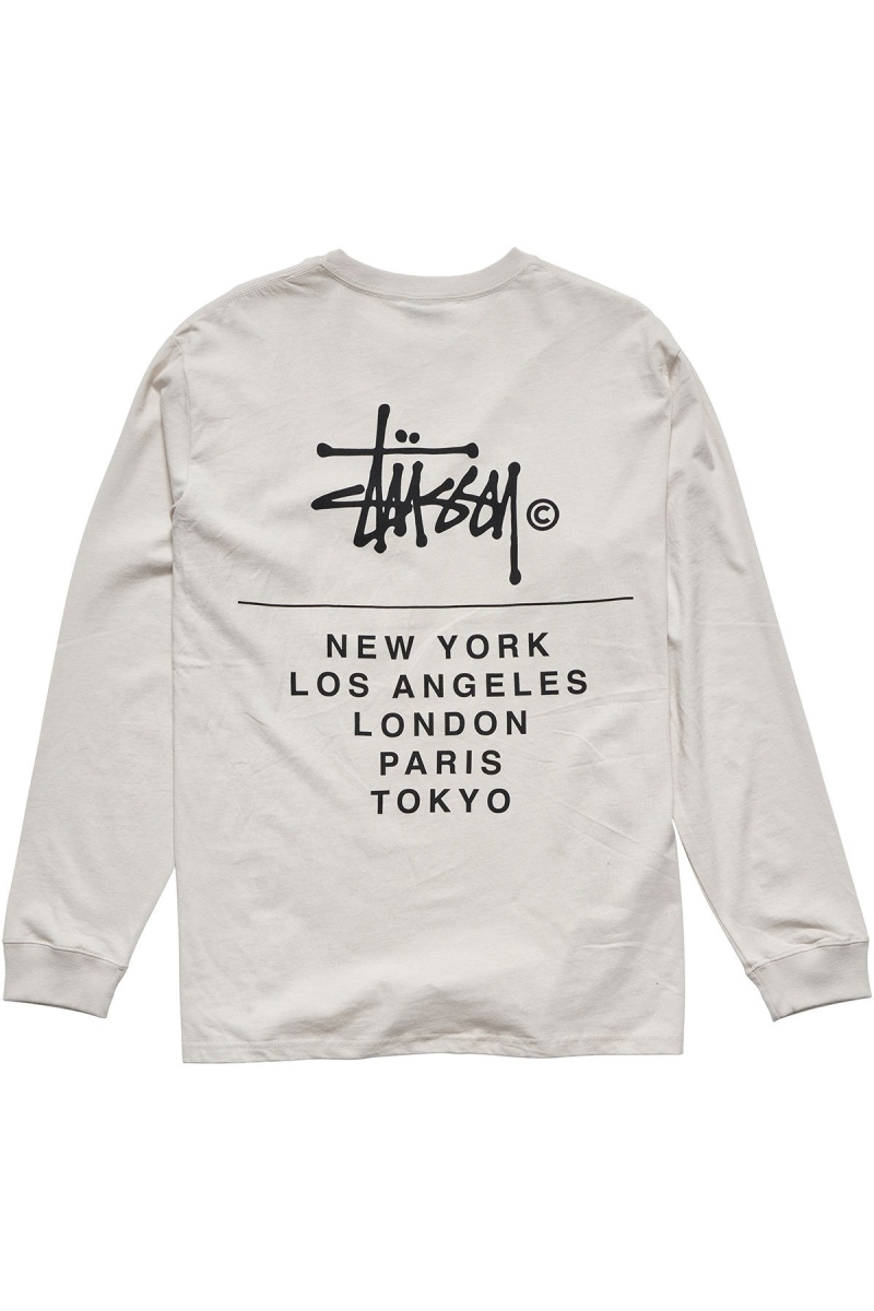 White Men's Stussy Cities Stack Sweatshirts | CA0000899