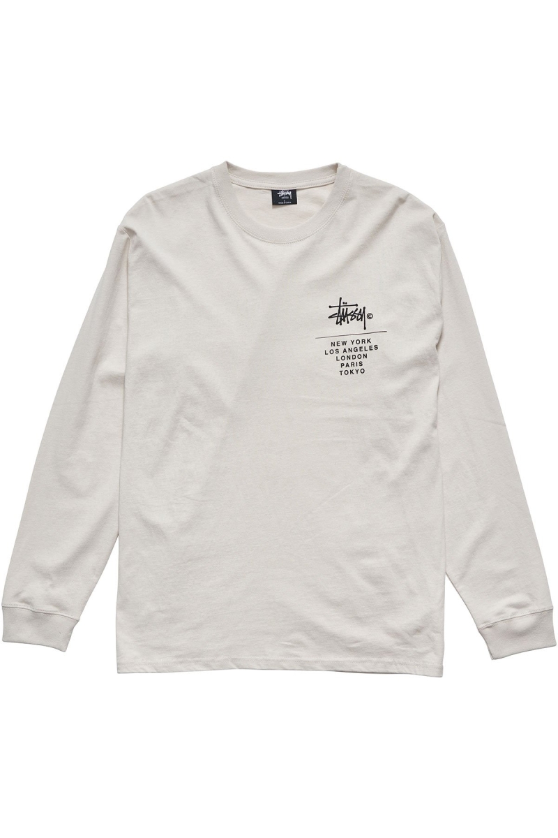 White Men\'s Stussy Cities Stack Sweatshirts | CA0000899