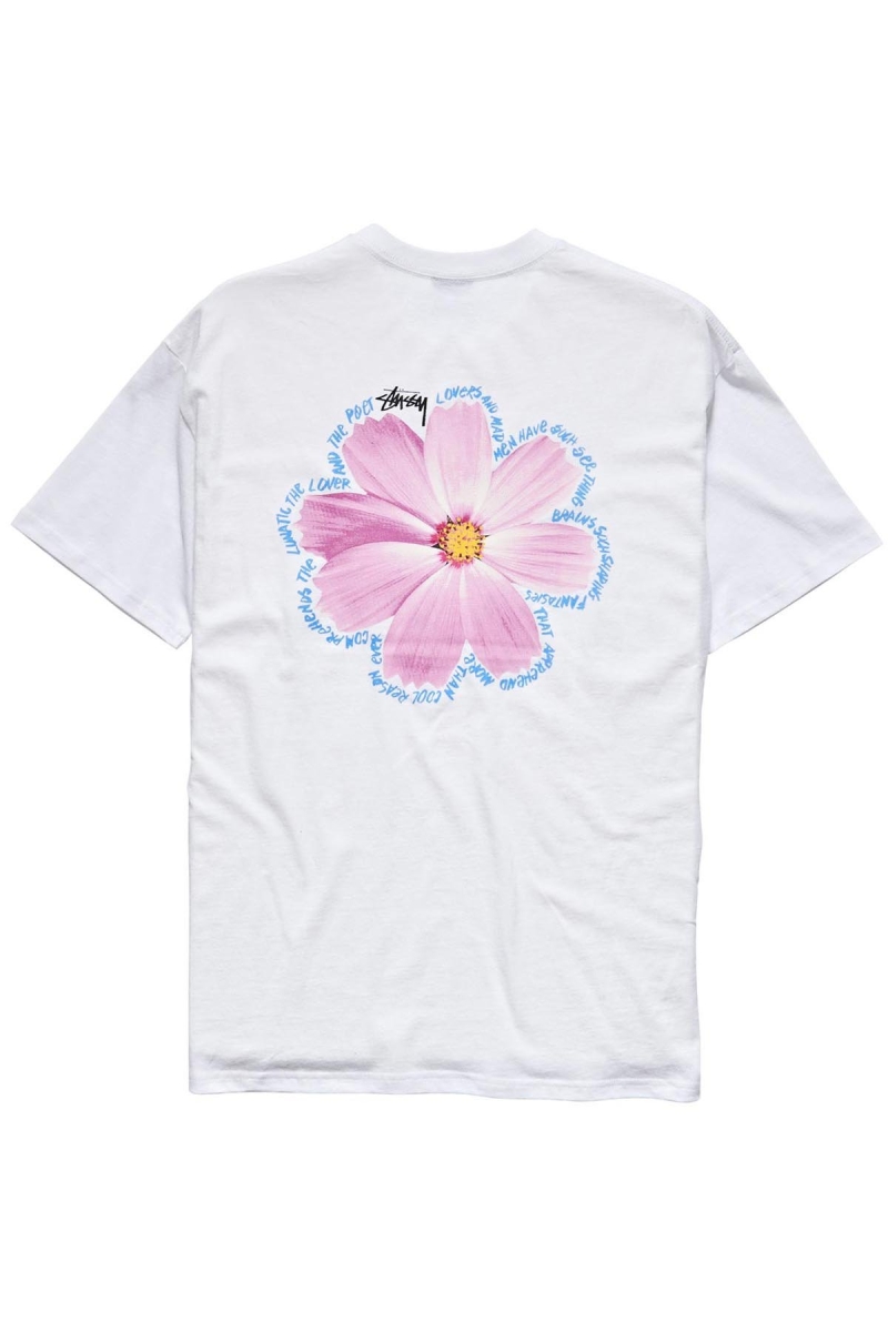 White Men's Stussy Cosmos SS T Shirts | CA0000137