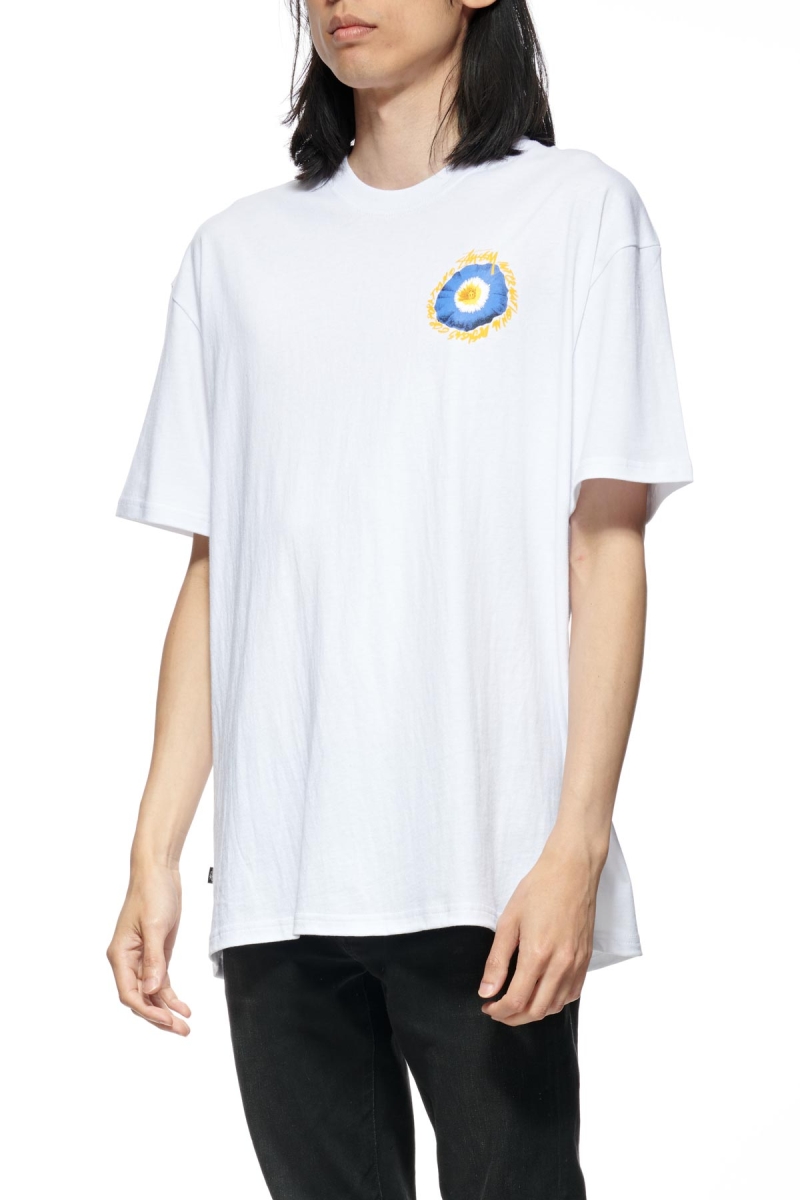 White Men's Stussy Cosmos SS T Shirts | CA0000137