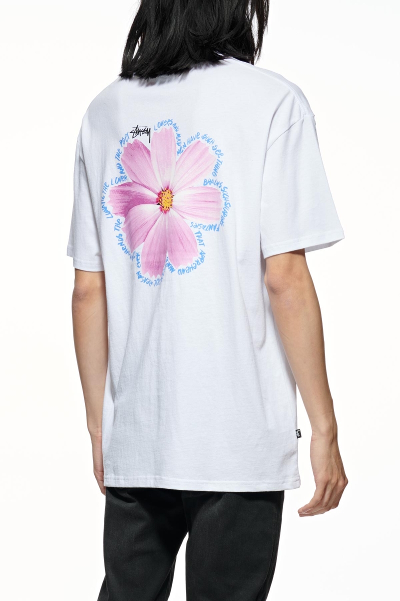 White Men's Stussy Cosmos SS T Shirts | CA0000137