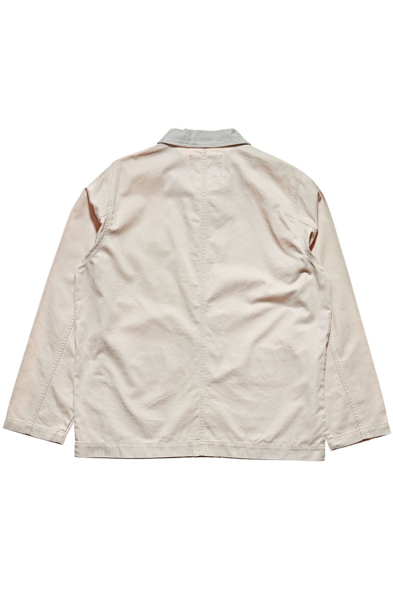 White Men's Stussy Denim Chore Coat Jackets | CA0000336