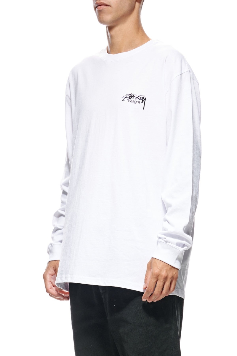 White Men's Stussy Design Sweatshirts | CA0000916