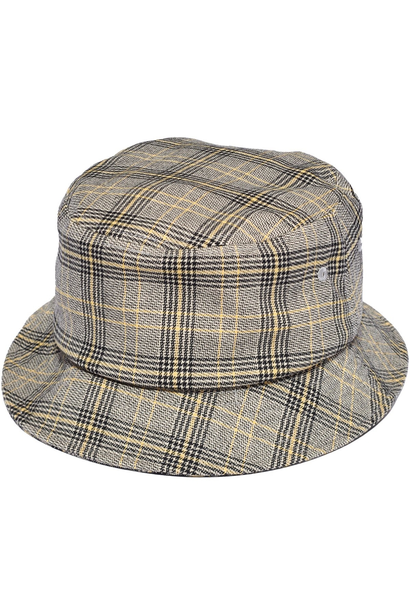 White Men's Stussy Graffiti Check Bucket Hats | CA0000438